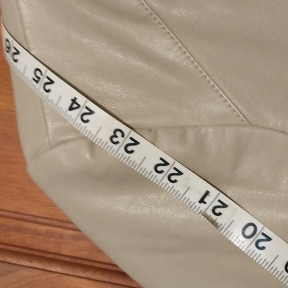 Calvin Klein women's size SP faux leather/cotton jacket with front/sleeve zipper - Picture 5 of 12